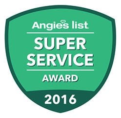 2016 Angie's List Super Service Award to Rolling Garage Doors & Gates, Alta, CA.